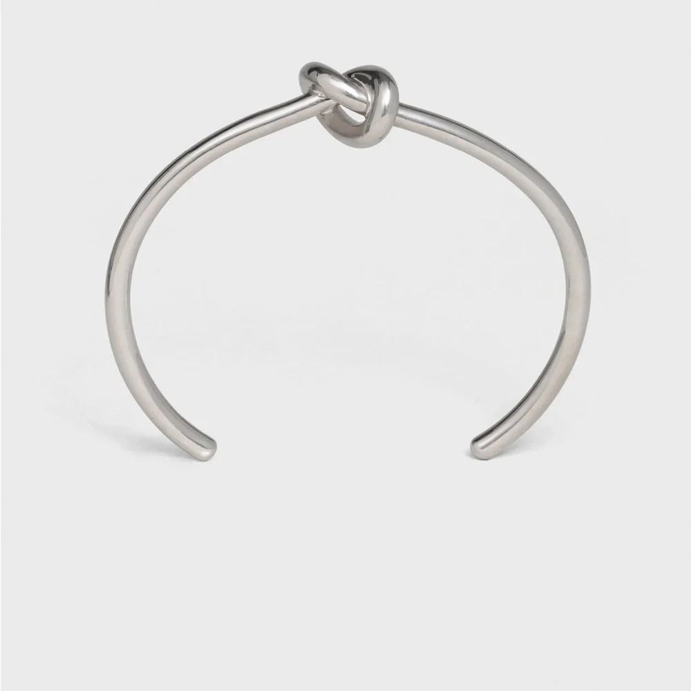 Celine KNOT EXTRA-THIN BRACELET IN BRASS WITH RHODIUM FINISH - Picture 2 of 9